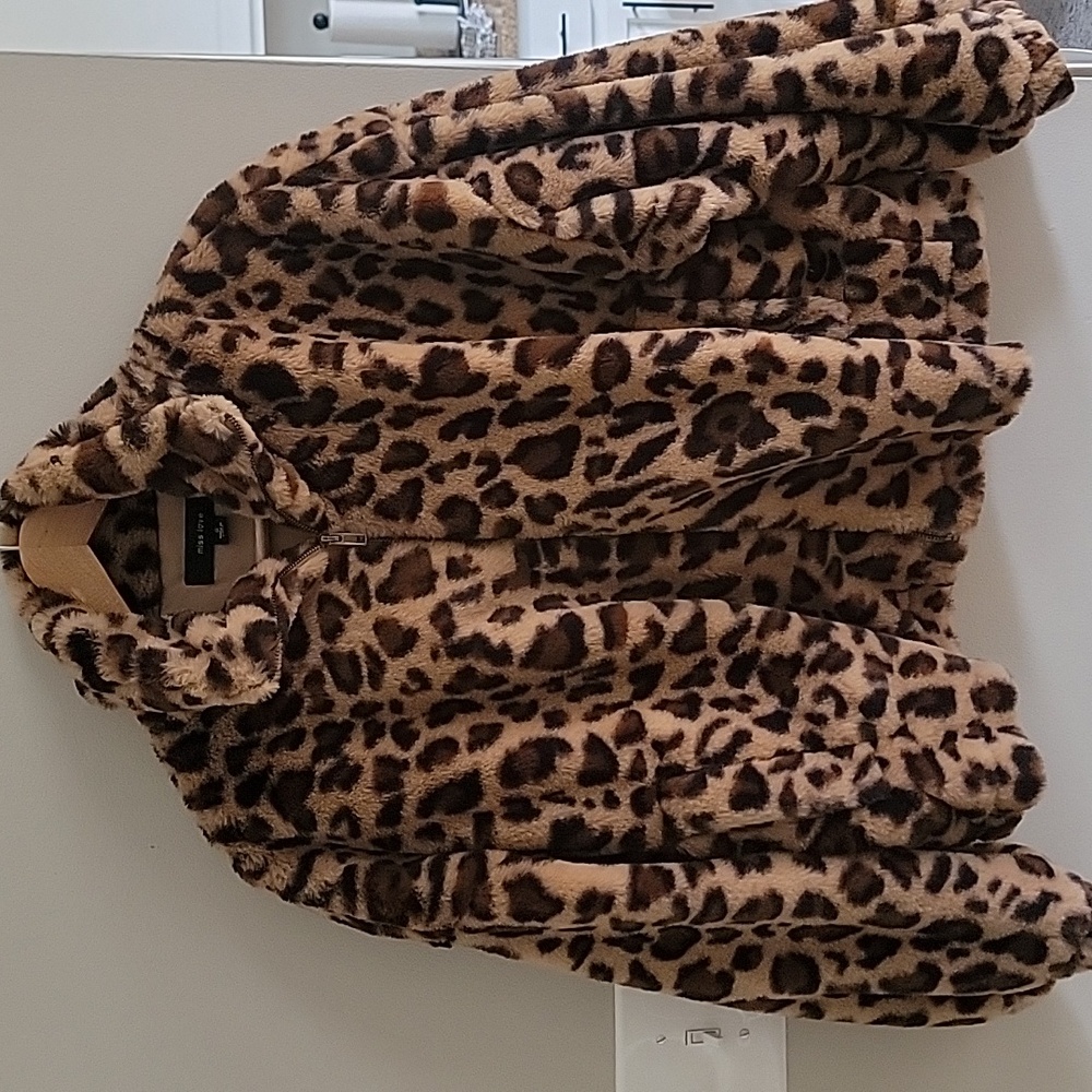 Miss Love women's animal print fur coat size s